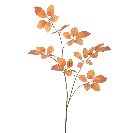 Viv! Home Luxuries Schefflera - zijden bloem - decoratietak - oranje - 110cm