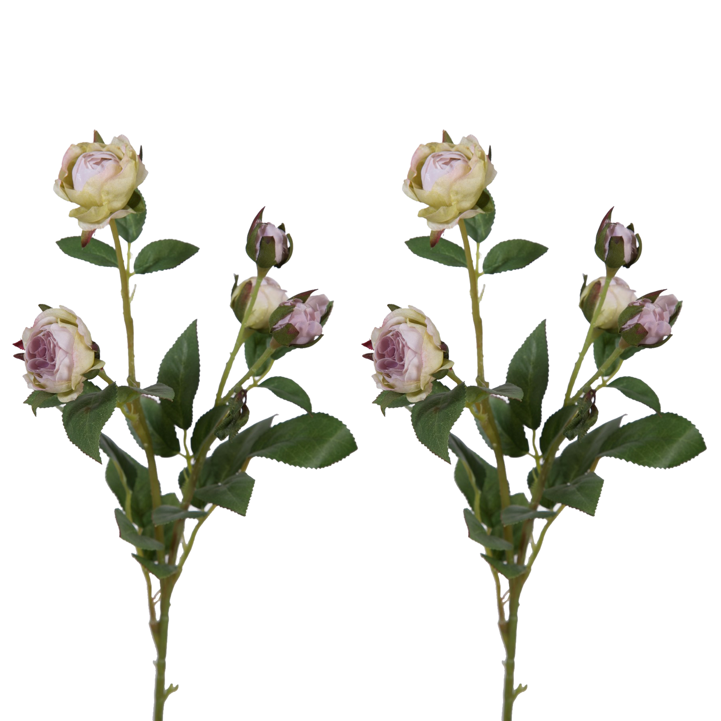 Viv! Home Luxuries Roos mini - 2 stuks - zijden bloem - lila paars - 44cm