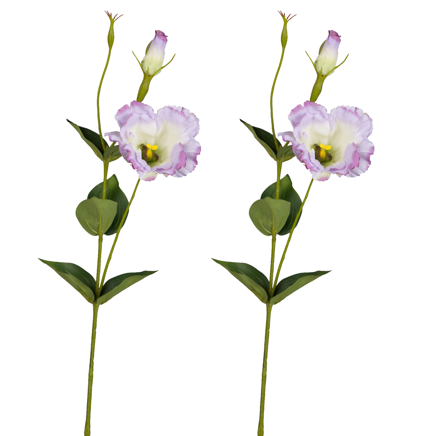 Viv! Home Luxuries Lisianthus - 2 stuks - zijden bloem - lila paars - 60cm