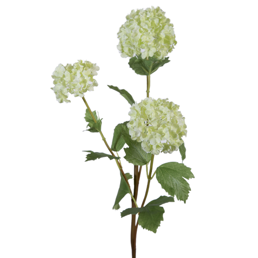 Viv! Home Luxuries Sneeuwbal - zijden bloem - groen - 65cm