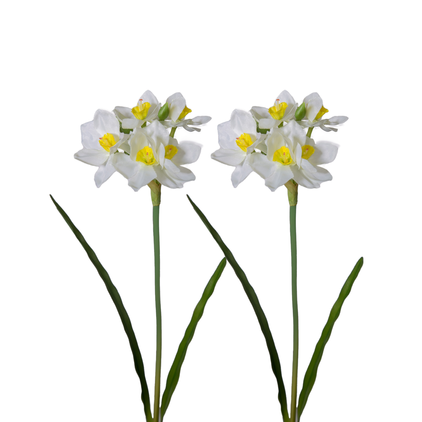 Viv! Home Luxuries - Tulpen boeket - 7 stuks - kunststof bloem - wit groen - 39cm -Topkwaliteit