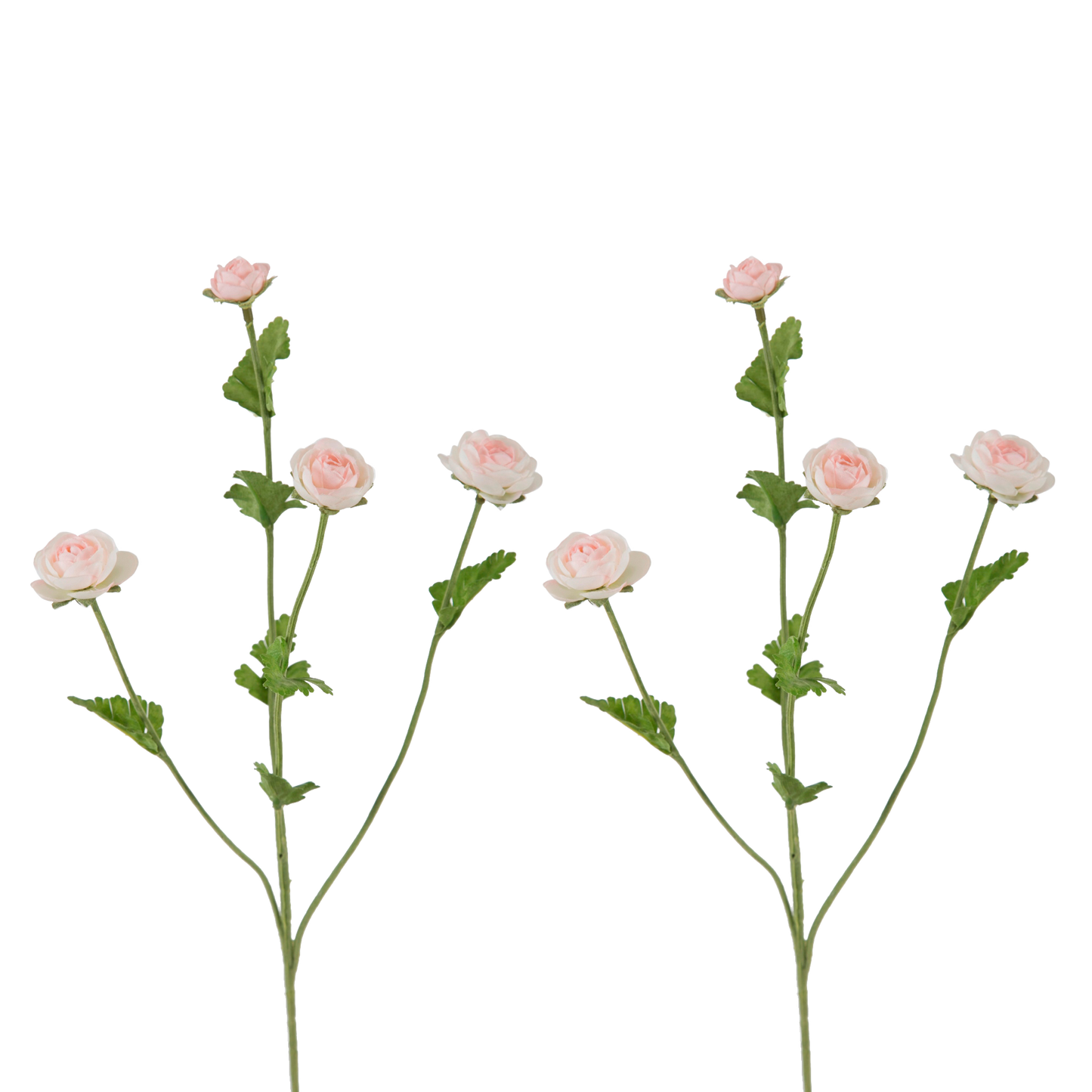 Viv! Home Luxuries Ranonkel mini - 2 stuks - zijden bloem - licht roze - 57cm