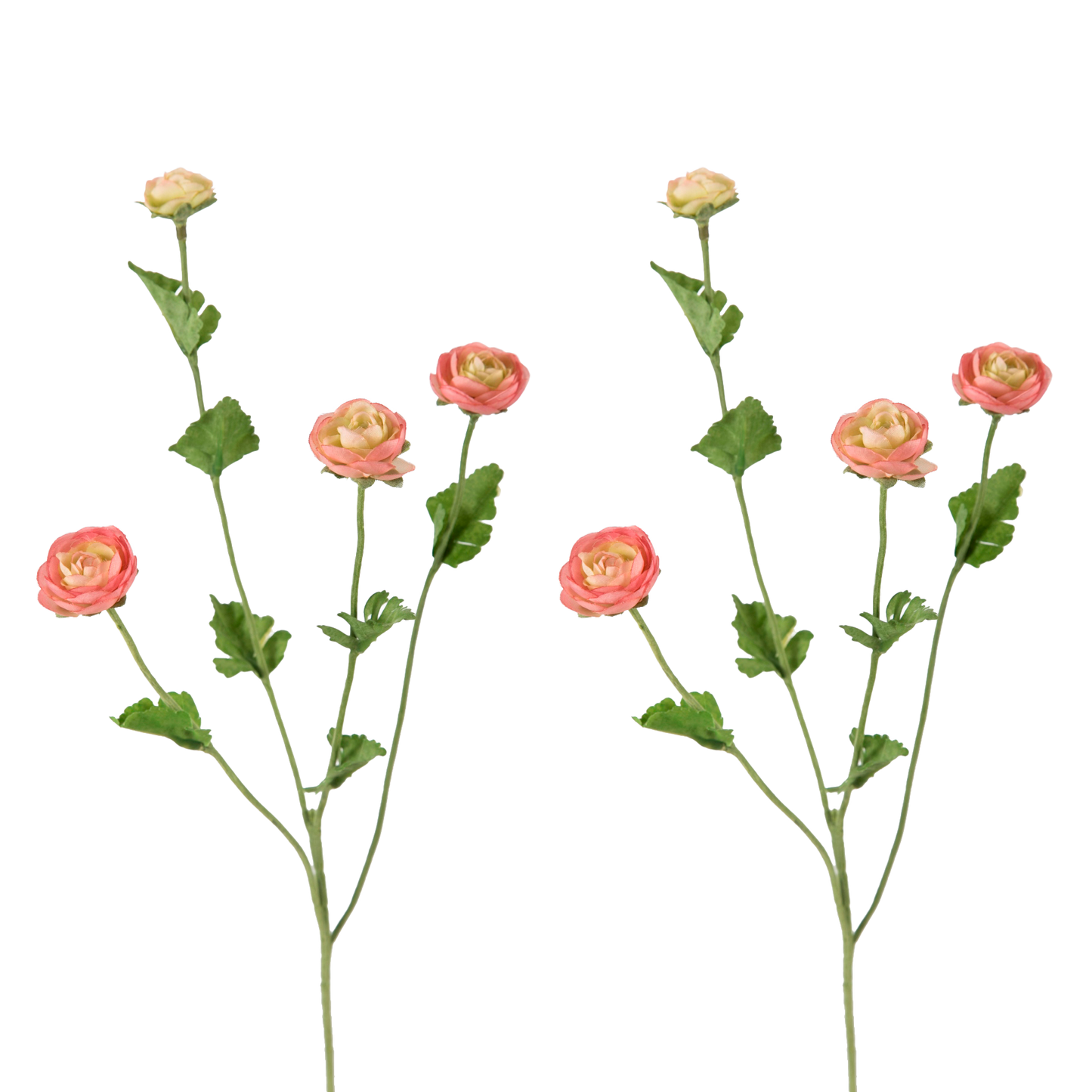 Viv! Home Luxuries Ranonkel mini - 2 stuks - zijden bloem - roze - 57cm