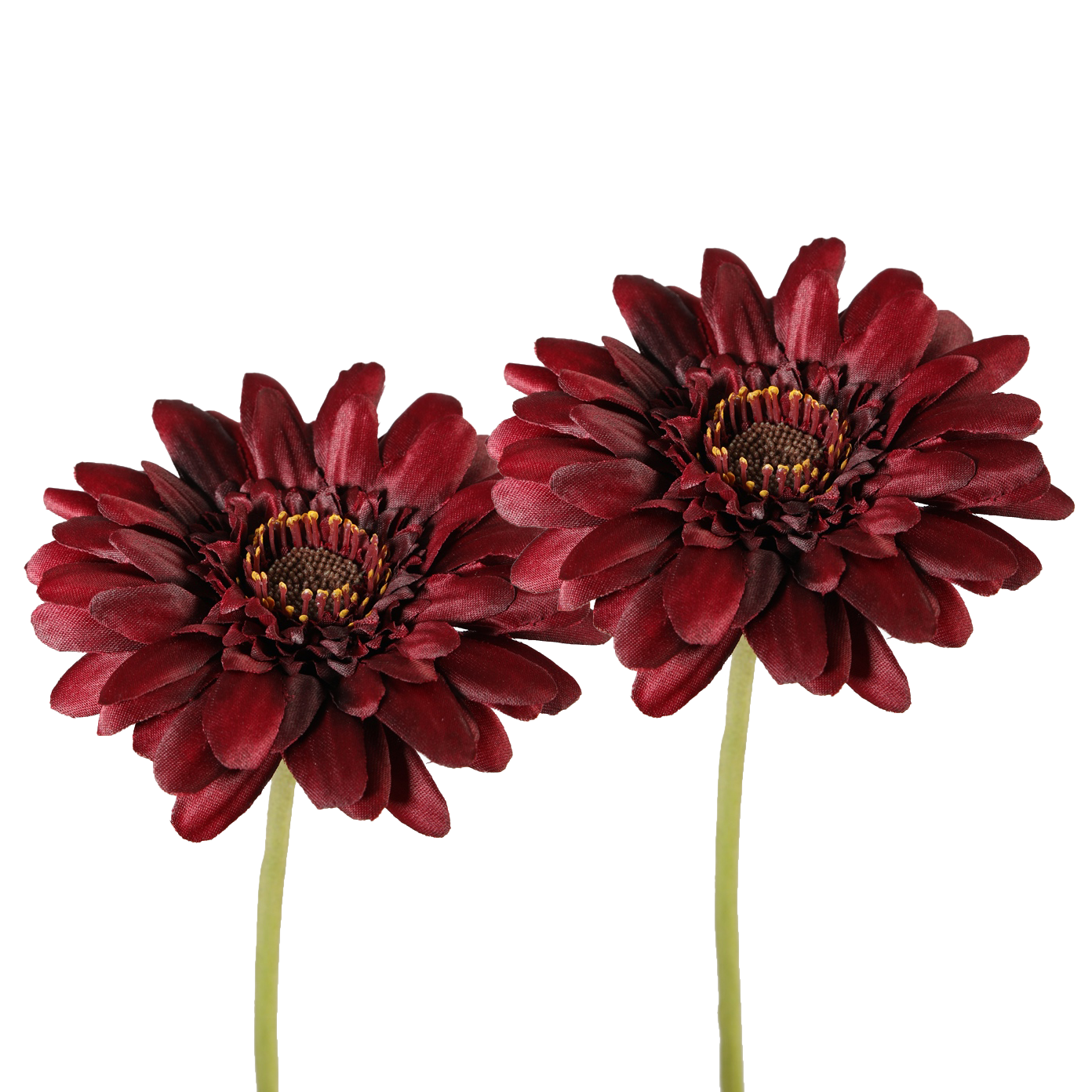 Viv! Home Luxuries Gerbera - 2 stuks - zijden bloem - donker rood - 54cm