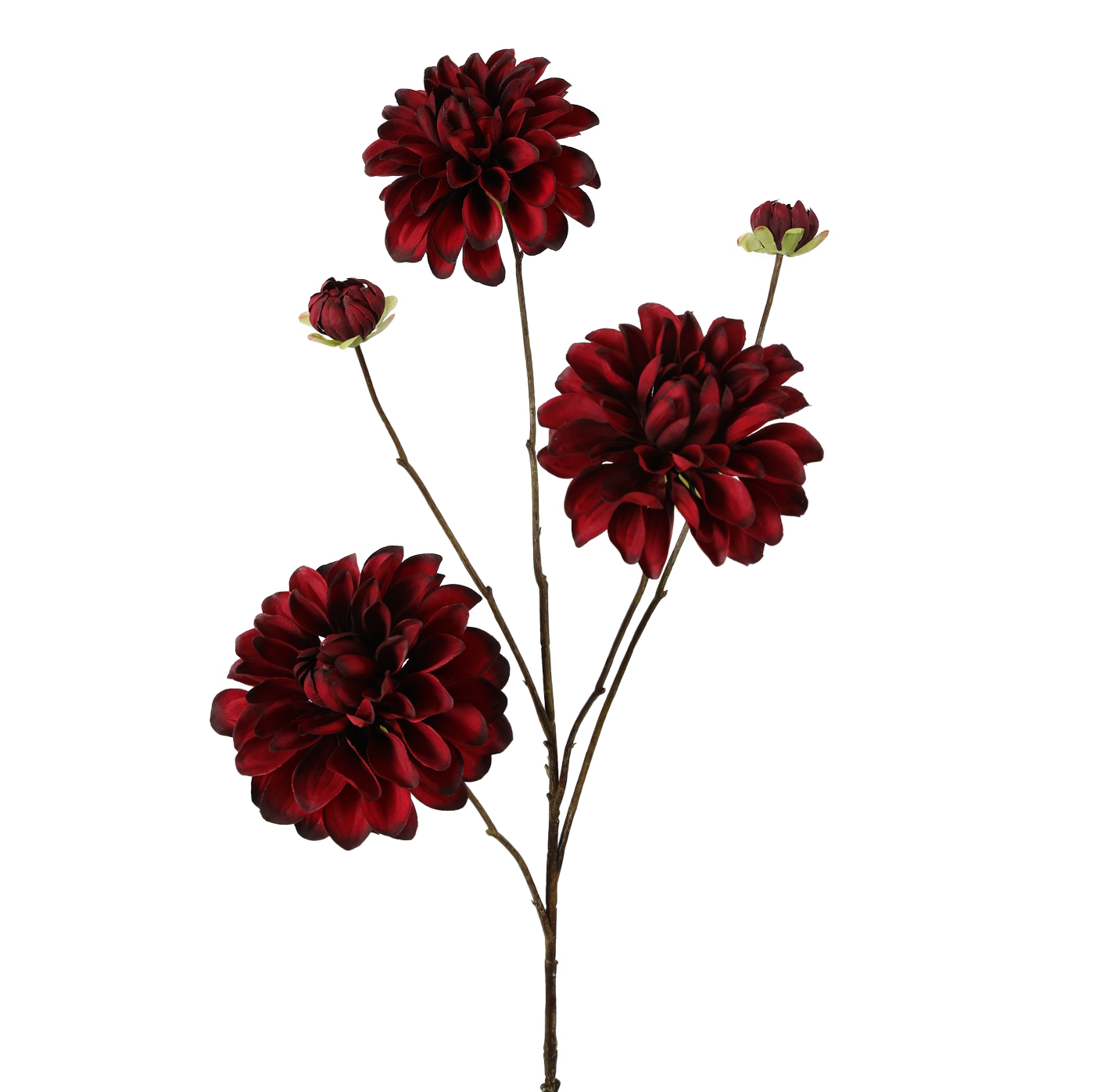 Viv! Home Luxuries Dahlia - kunstbloem - donker rood - 90cm