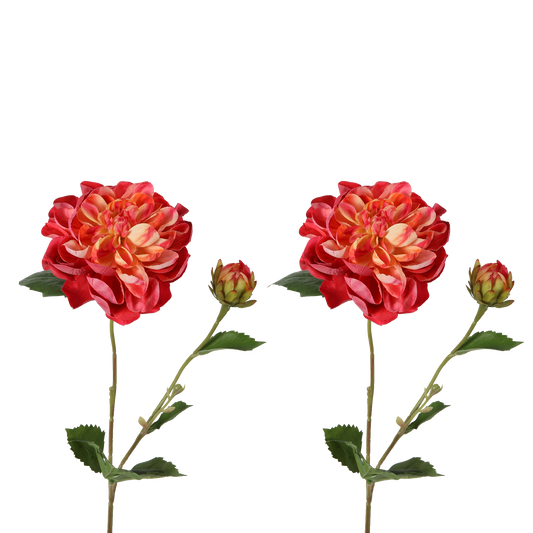 Viv! Home Luxuries Dahlia - 2 pcs - artificial flower - 57cm - pink red - top quality