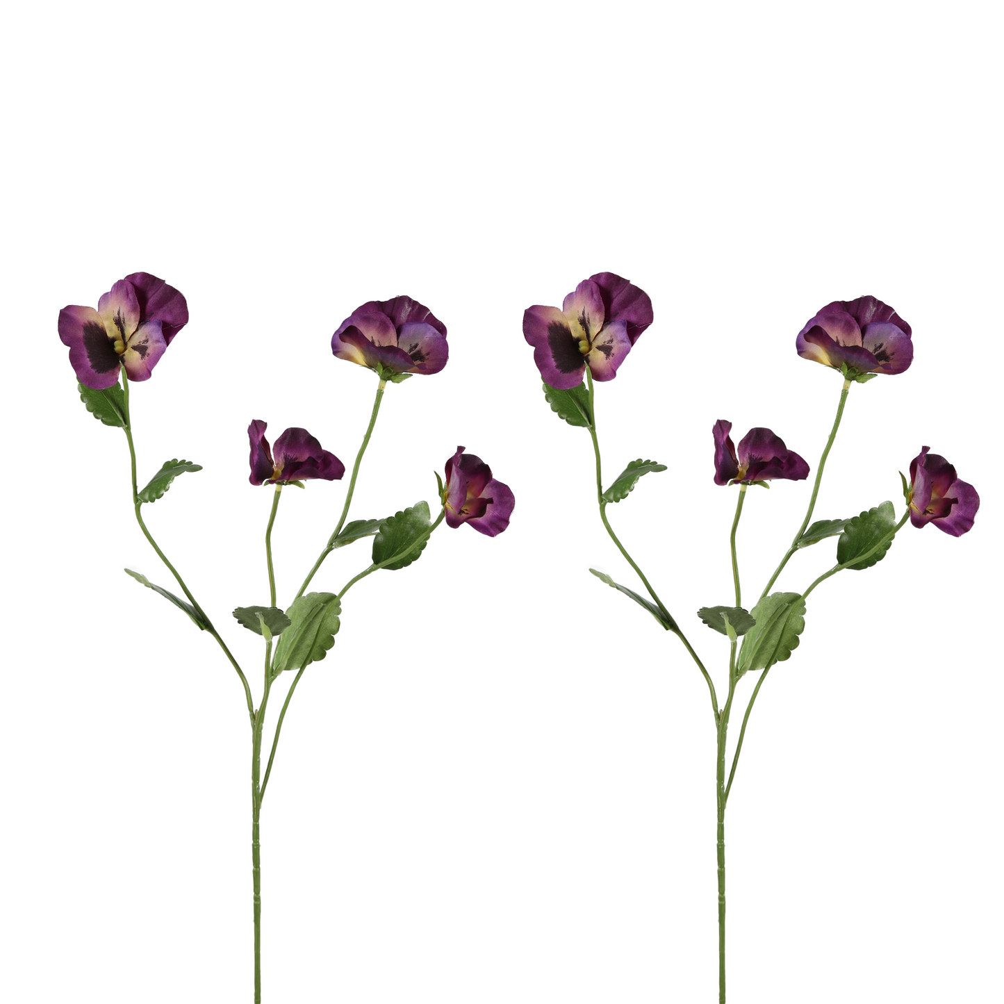 Viv! Home Luxuries Viooltje - 2 stuks - Zijden Bloem - paars - 67cm
