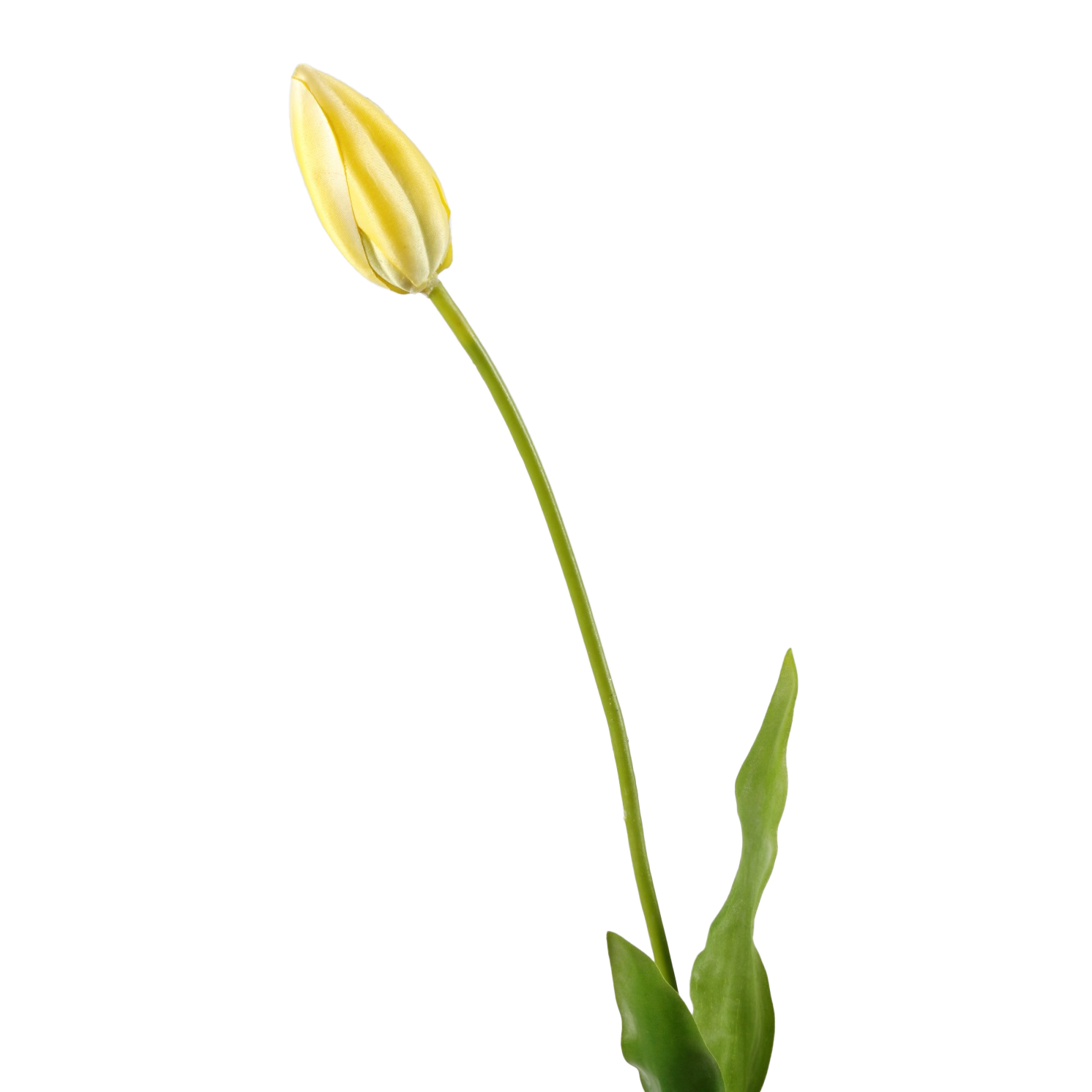Viv! Home Luxuries Franse Tulp - zijden bloem - lichtgeel - 66cm - Topkwaliteit
