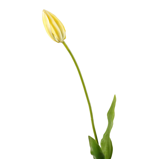 Viv! Home Luxuries Franse Tulp - zijden bloem - lichtgeel - 66cm - Topkwaliteit