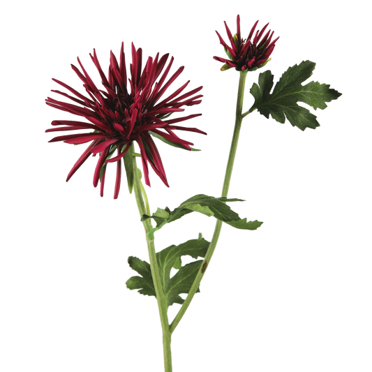 Viv! Home Luxuries Chrysant spinnekop - kunstbloem - rood - 60cm