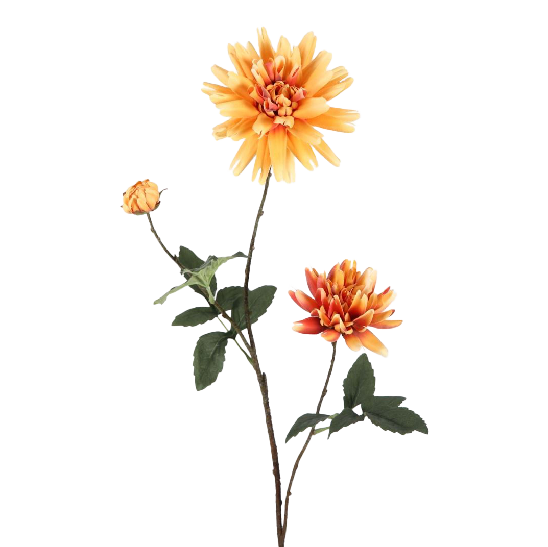 Viv! Home Luxuries Dahlia - zijden bloem - oranje - 95cm