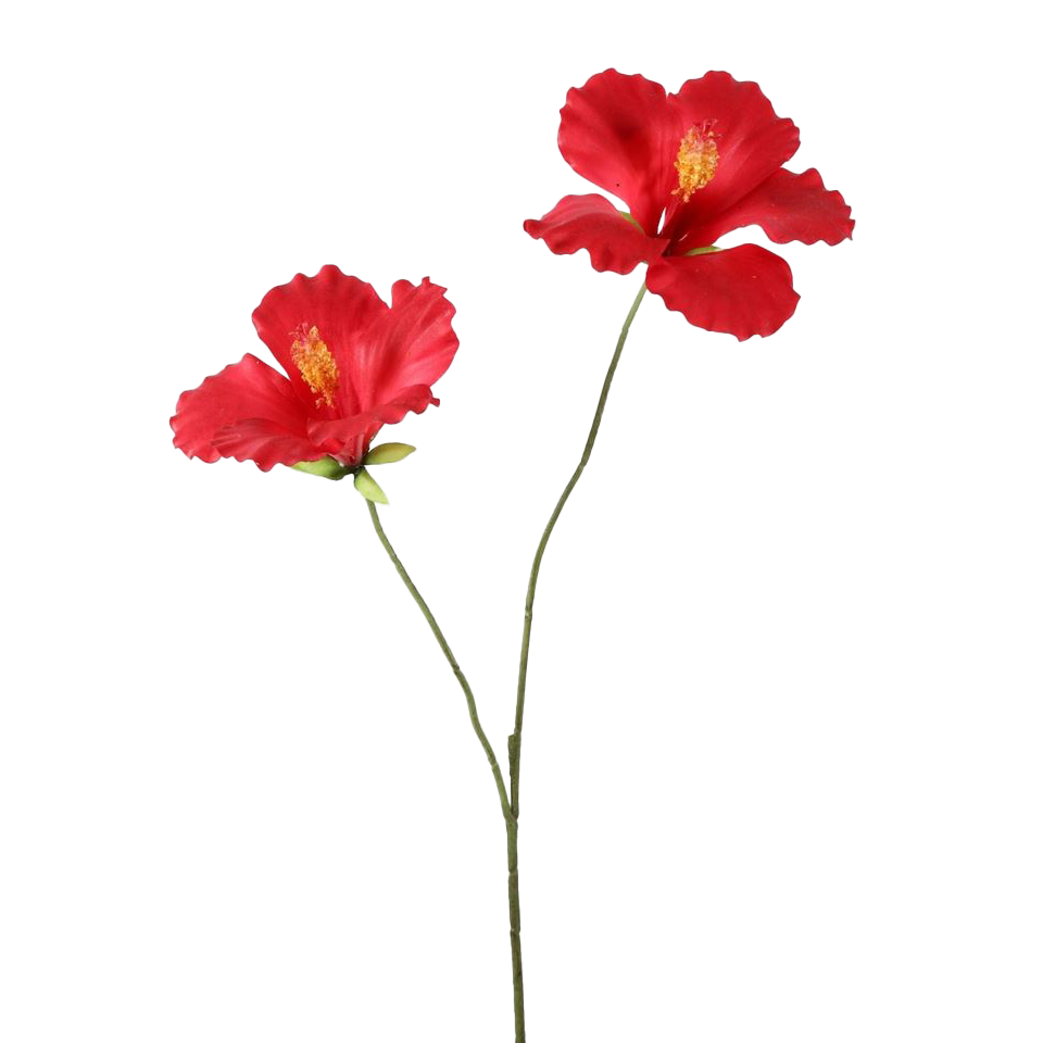 Viv! Home Luxuries Hibiscus - zijden bloem - rood - 83cm