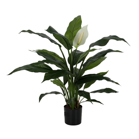 Viv! Home Luxuries Spathiphyllum - kunstplant - groen wit - 73cm