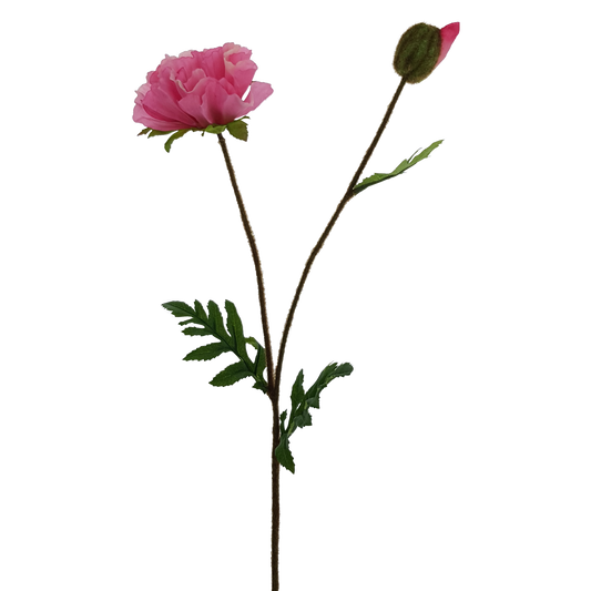Viv! Home Luxuries Klaproos Papaver - zijden bloem - roze - 64cm