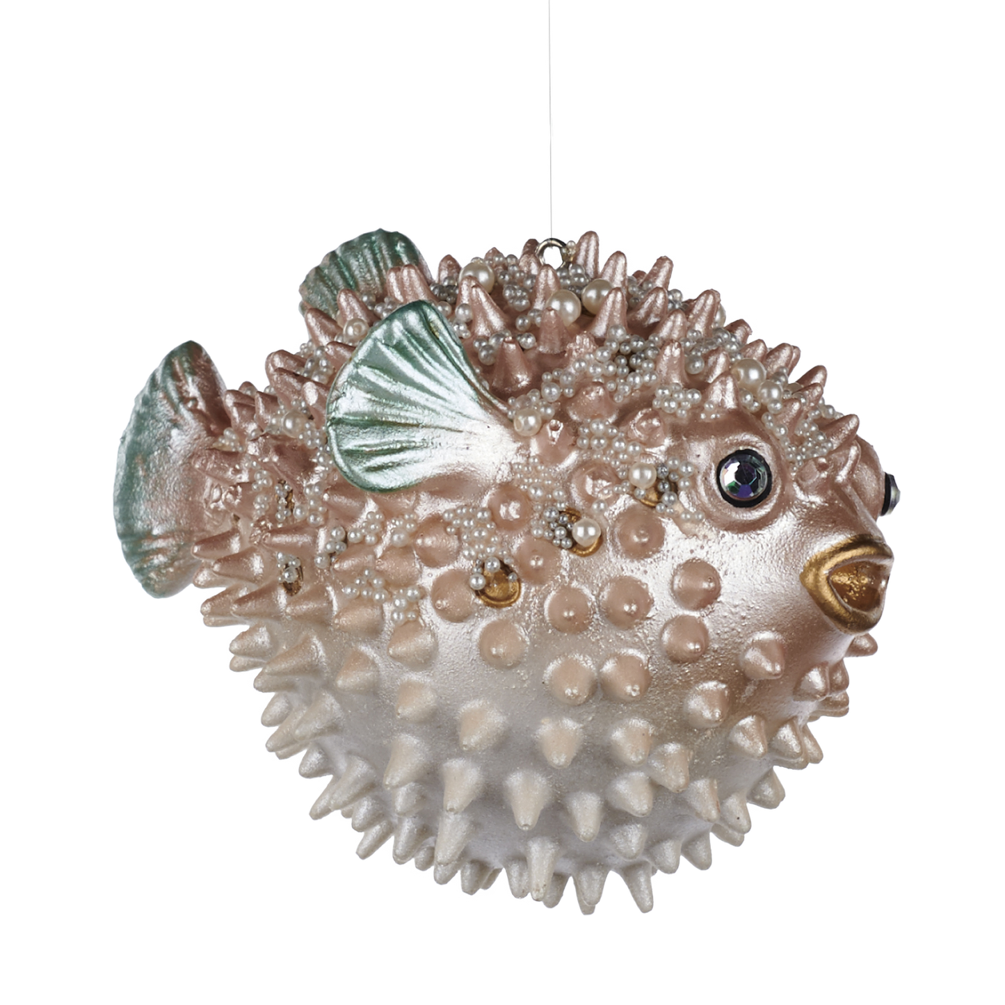 Viv! Christmas Kerstornament - Kogelvis - roze blauw - 10cm