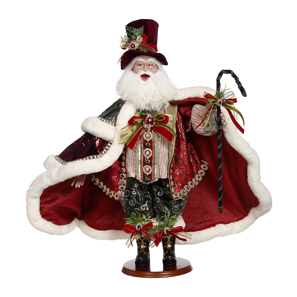 Mark Roberts Santa - Kerstman "Christmas in the city" - decoratiebeeld - wit rood groen - 68cm - Collector's Item