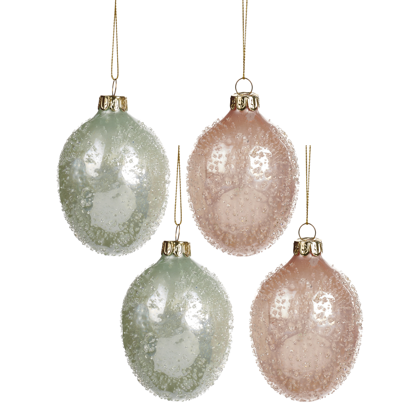 Viv! Home Luxuries Easter decoration pendant - Easter egg from glass - blue pink - set of 2 - 9cm