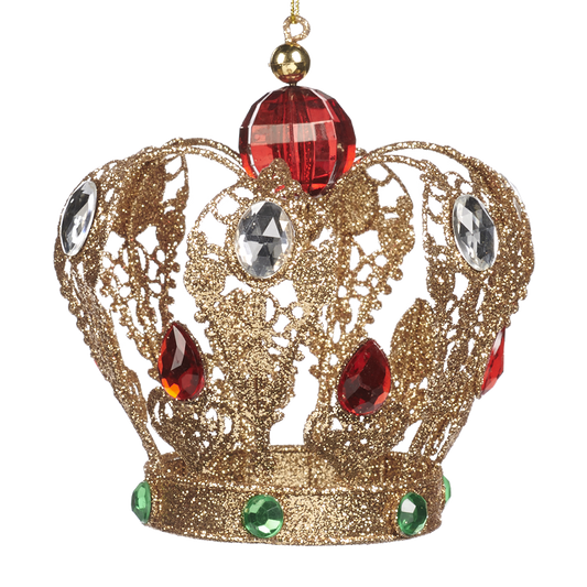 Viv! Home Luxuries Christmas ornament - crown - gold - large - 11cm