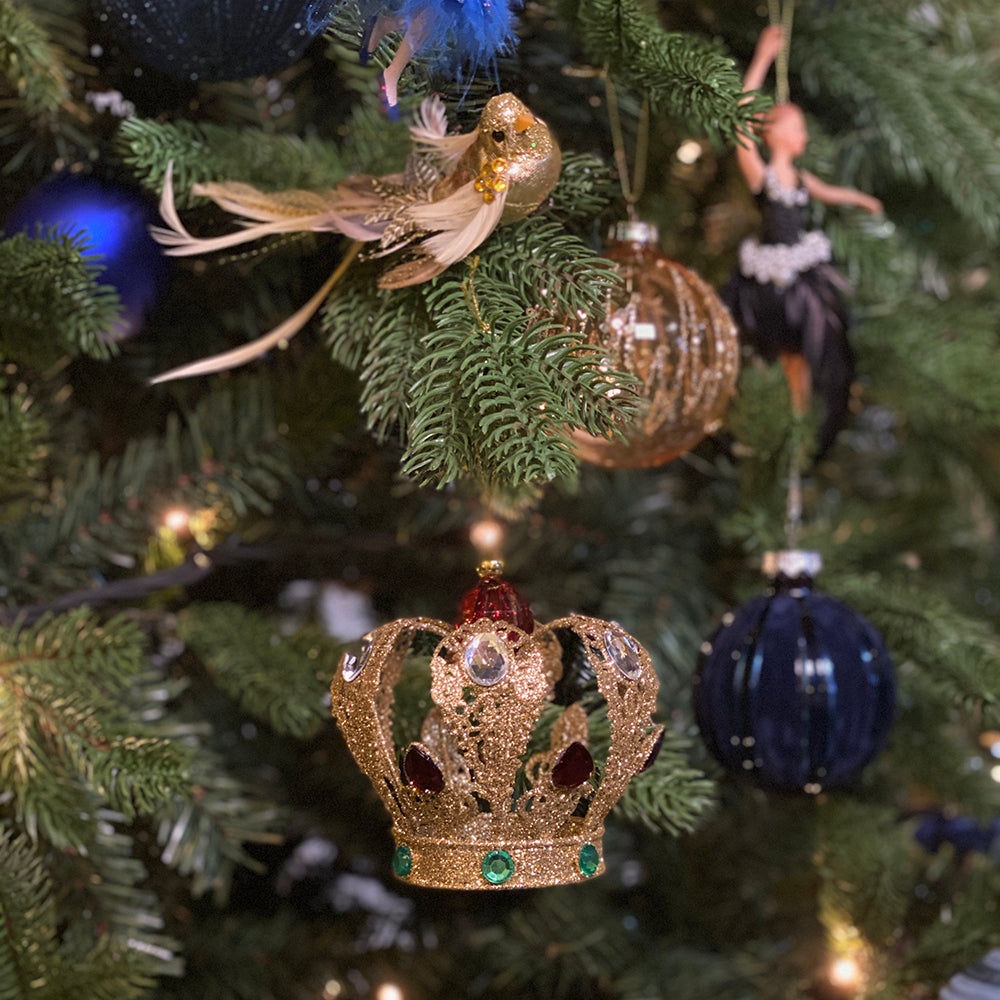 Viv! Christmas Kerstornament - kroon - goud - groot - 11cm