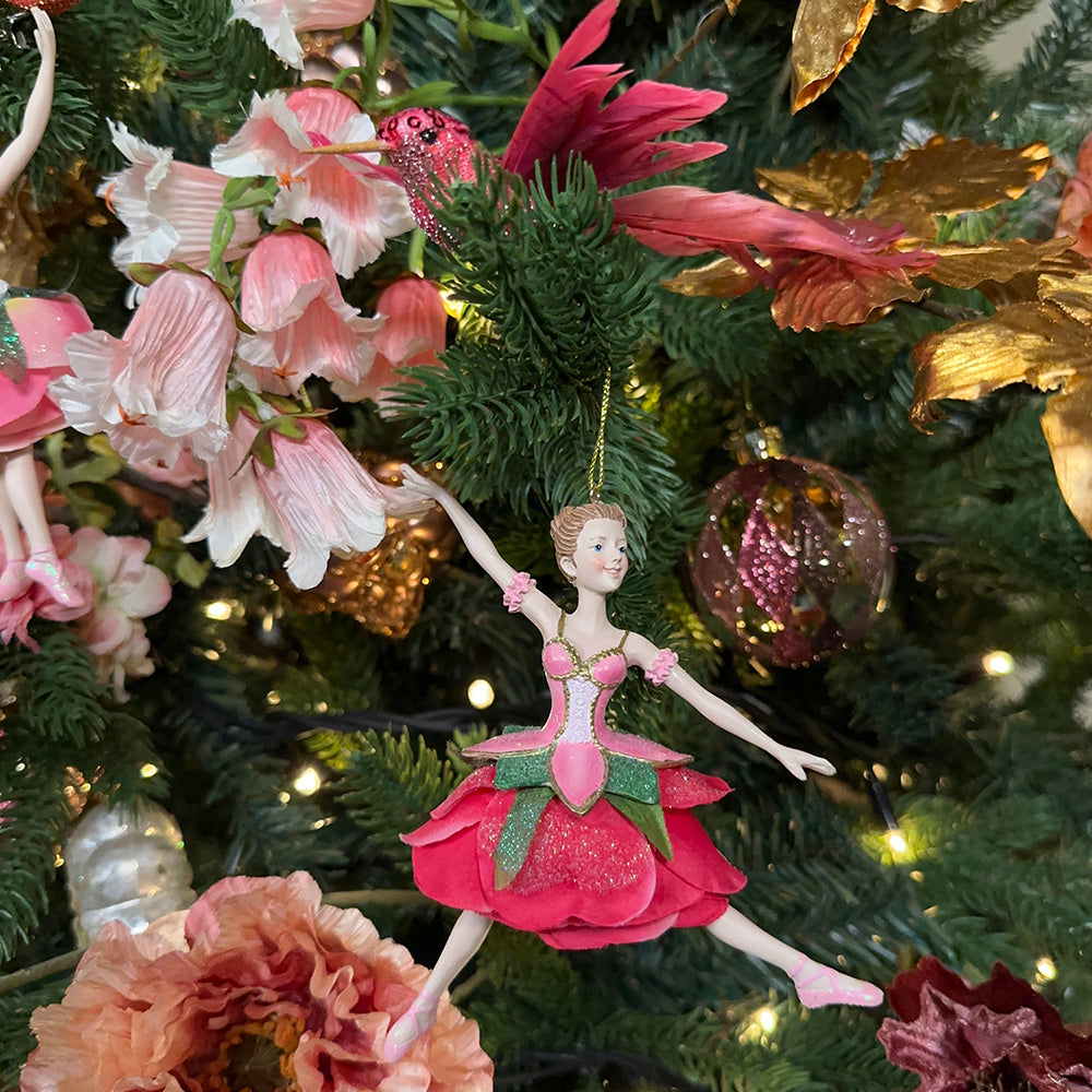 Viv! Home Luxuries Christmas ornament - Ballerinas with rose skirts - set of 2 - pink - 15cm
