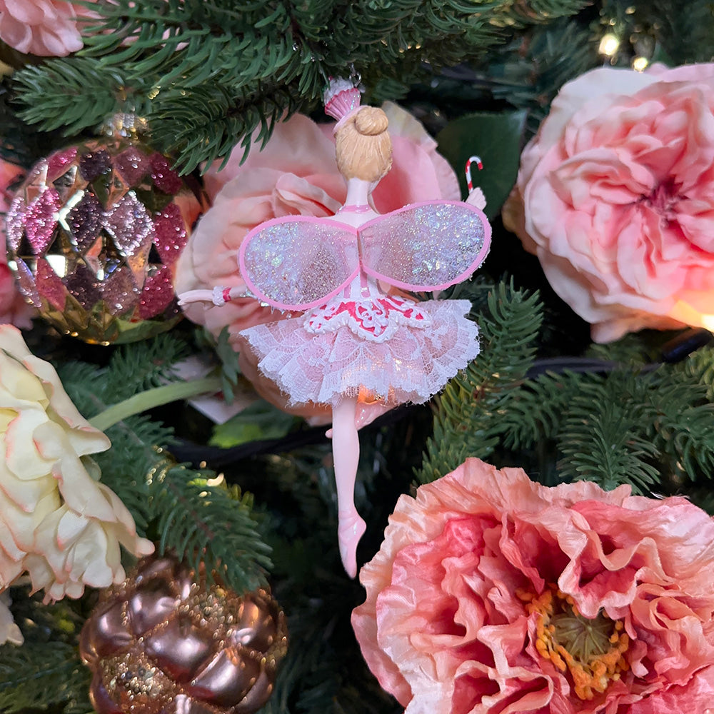 Kurt S. Adler Kerstornament - Ballerina Suikerfee - roze - 15cm