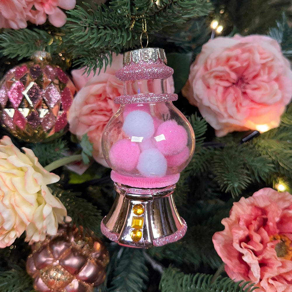 Viv! Home Luxuries Christmas ornament - Candy dispenser gumballs - pink - 13cm