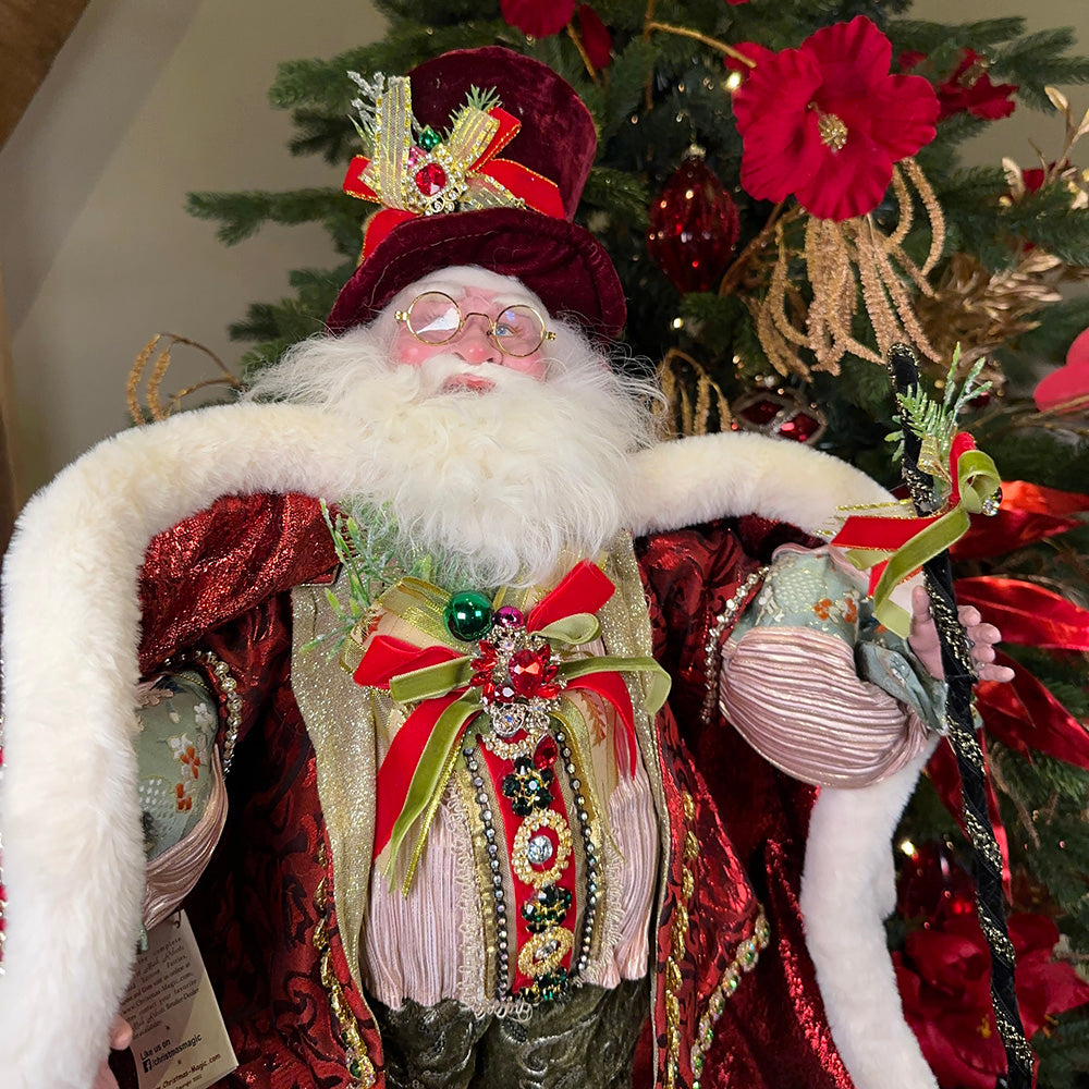Mark Roberts Santa - Kerstman "Christmas in the city" - decoratiebeeld - wit rood groen - 68cm - Collector's Item