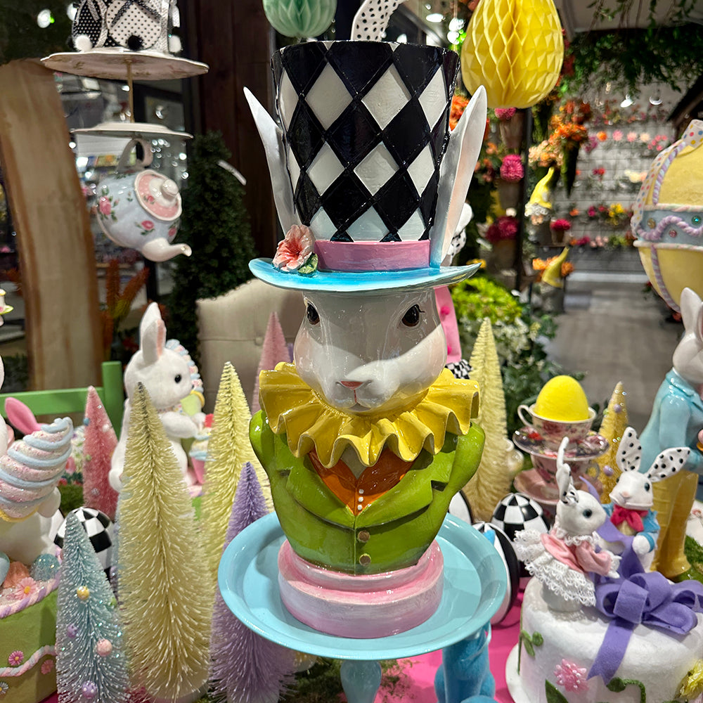 Viv! Christmas Paasdecoratie - Mad Hatter Paashaas Vaas - pasen - pastel - 46cm