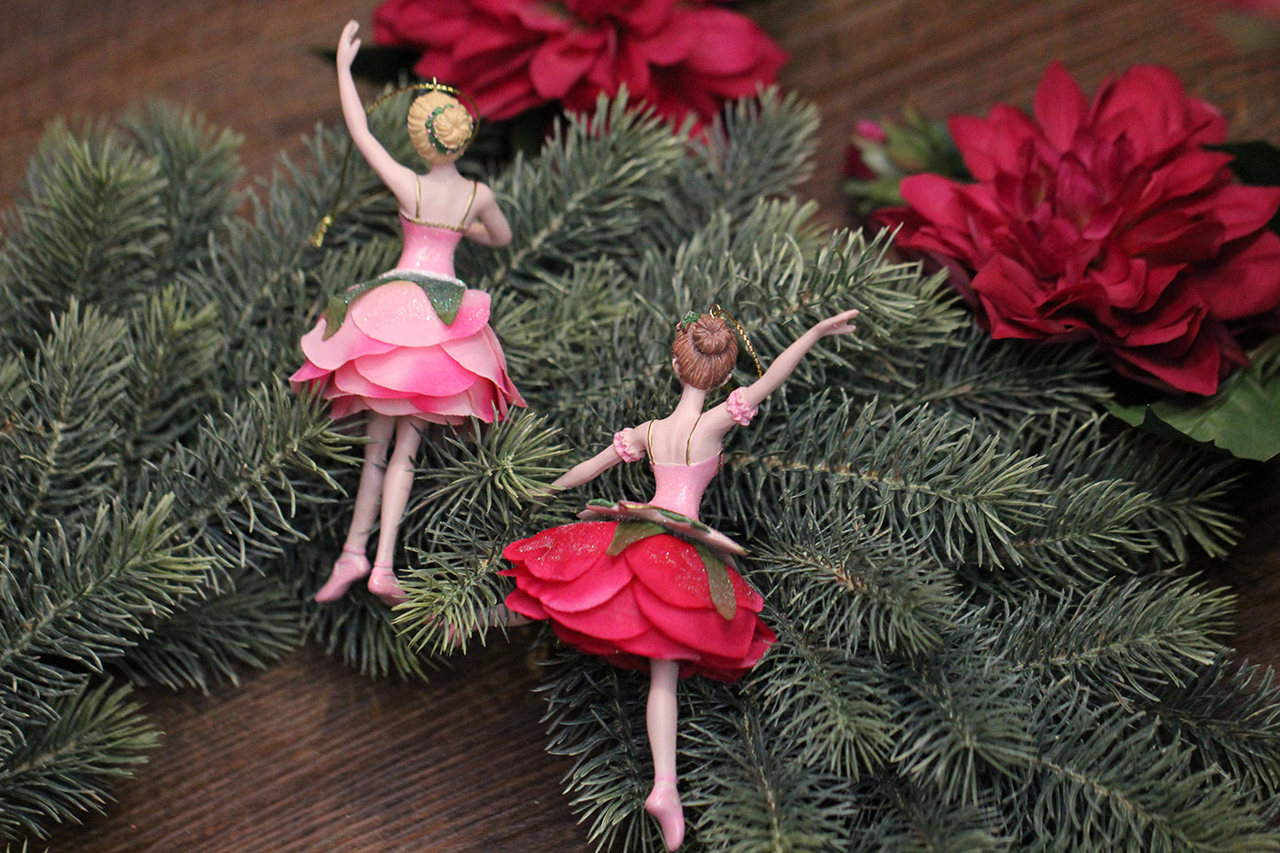 Viv! Home Luxuries Christmas ornament - Ballerinas with rose skirts - set of 2 - pink - 15cm