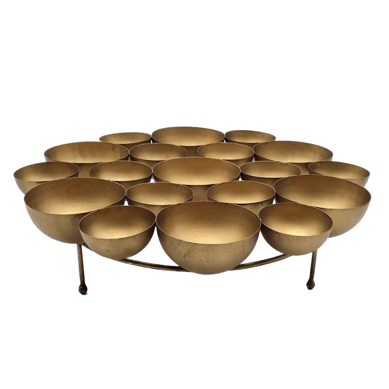 Viv! Home Luxuries Kandelaar schaal met kommen - 19pcs - metaal - goud - 40.5x39.5x11.5 cm