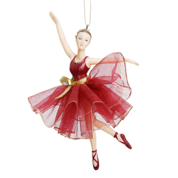 Viv! Home Luxuries Kerstornament - Ballerina - rood - 17cm - Viv! Home Luxuries