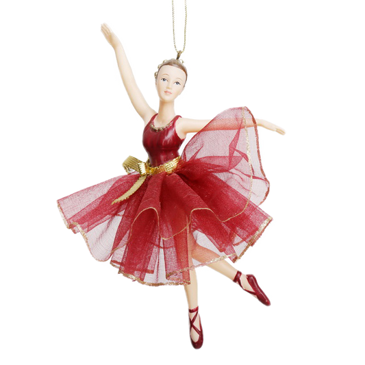 Viv! Home Luxuries Kerstornament - Ballerina - rood - 17cm - Viv! Home Luxuries