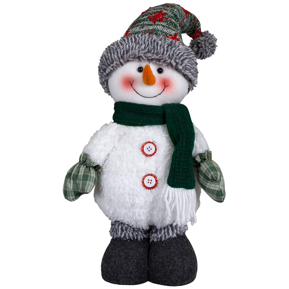 Viv! Christmas Kerstbeeld - Sneeuwpop Koppel - set van 2 - wit groen - 40cm