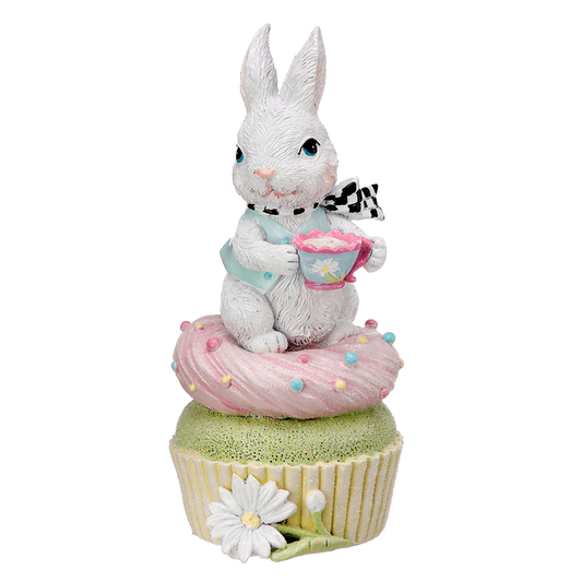 Viv! Christmas Paasdecoratie - Paashaas op Cupcake - pasen - pastel - 15cm