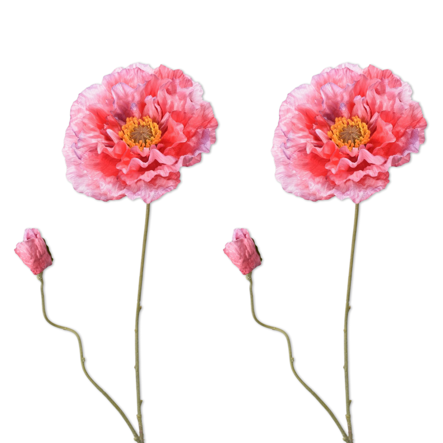 Viv! Home Luxuries Poppy - 2 pcs - artificial flower - pink - 75cm - top quality