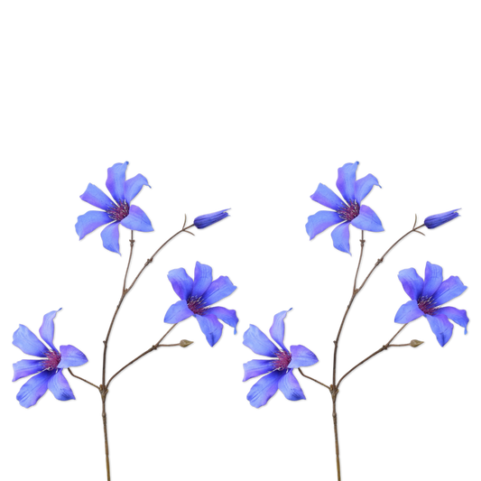 Viv! Home Luxuries Clematis - 2 pcs - artificial flower - blue purple - 73cm - top quality