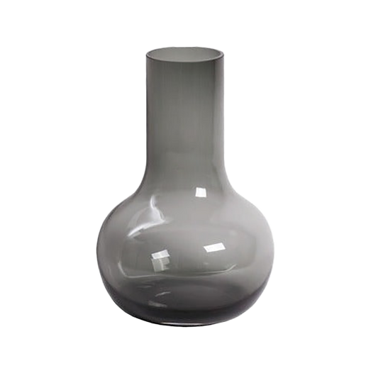 Viv! Home Luxuries Vaas - grijs - mondgeblazen glas - 37cm - topkwaliteit