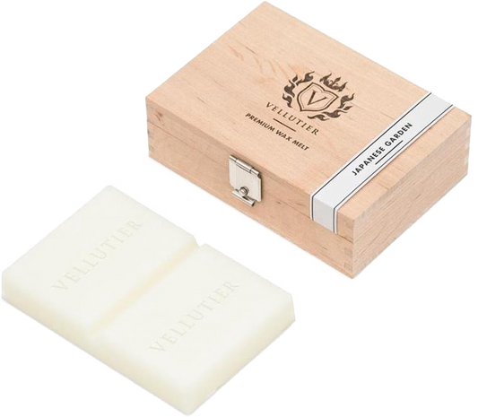 Vellutier Japanese Garden - wax melt - 16 hours - wooden box