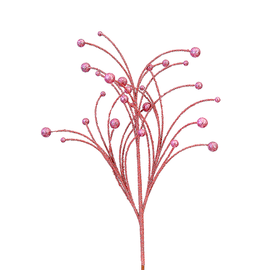 Viv! Christmas Kersttak- Roze Glitter Bolletjes - roze - 66cm
