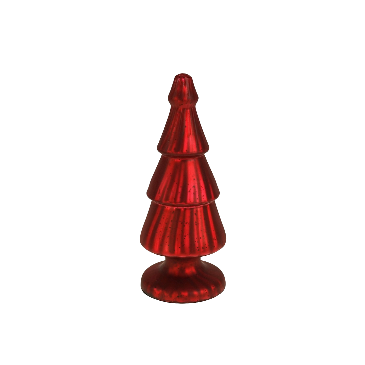 Viv! Christmas Kerstbeeld - Glazen Kerstboom - glas - mat rood - 25cm