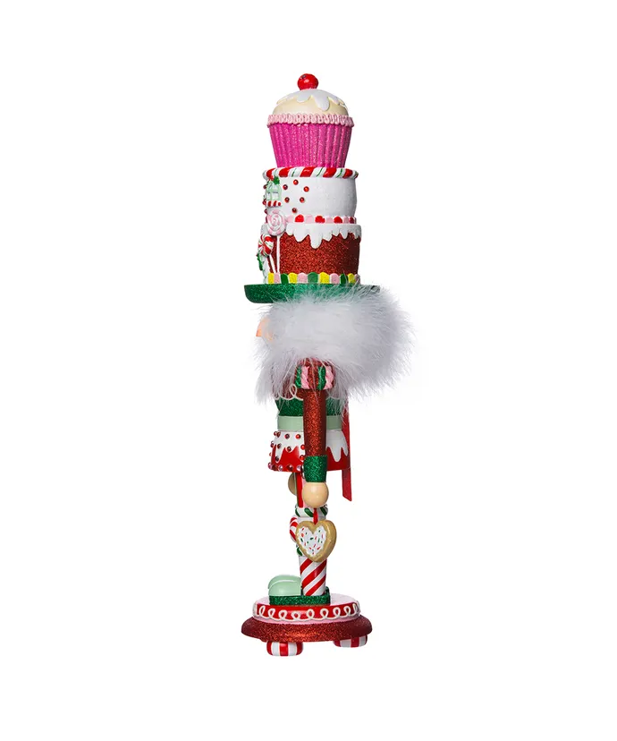 Kurt S. Adler - Hollywood Collection™ Kerst Notenkraker Cupcake en Snoep - roze rood groen - 46cm