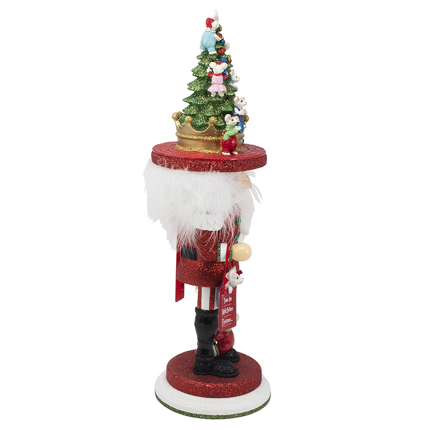 Kurt S. Adler Kerst Decoratiebeeld - Hollywood Collection™ Notenkraker Night Before Christmas - rood wit - 46cm