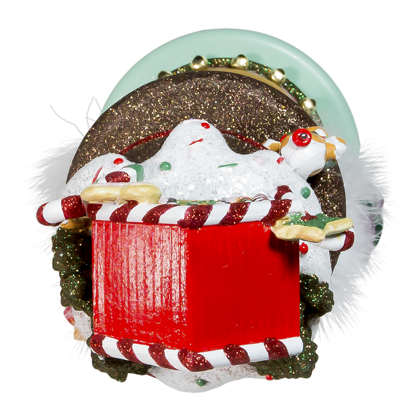 Kurt S. Adler Kerst Decoratiebeeld - Hollywood Collection™ Notenkraker Gingerbread Huis Inclusief LED Verlichting - bruin rood wit - 46cm