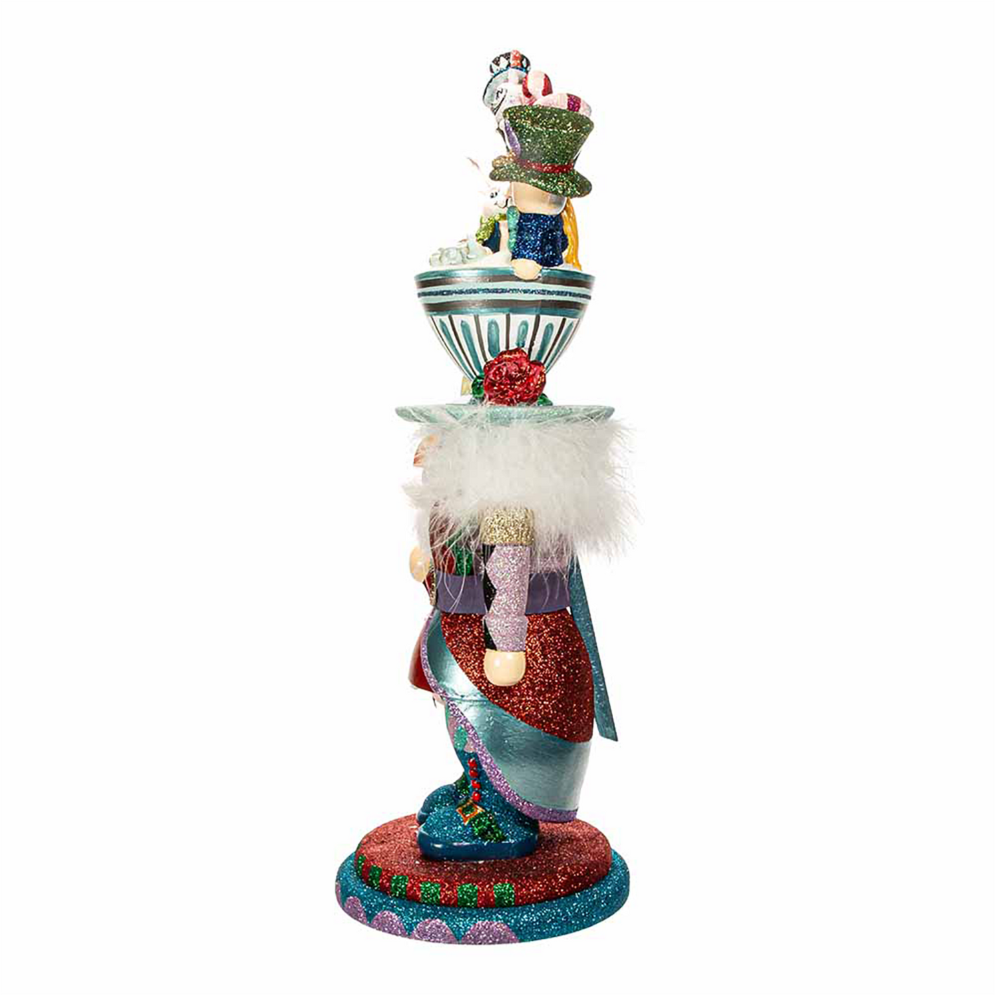 Kurt S. Adler - Hollywood Collection™ Kerst Notenkraker Theekop Alice in Wonderland Personages - rood blauw - 46cm