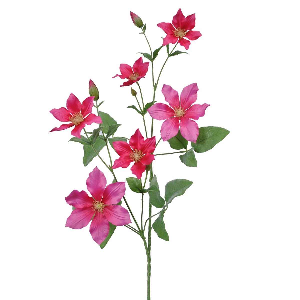 Viv! Home Luxuries Clematis - zijden bloem - donker roze - groot - 94cm - topkwaliteit - Viv! Home Luxuries