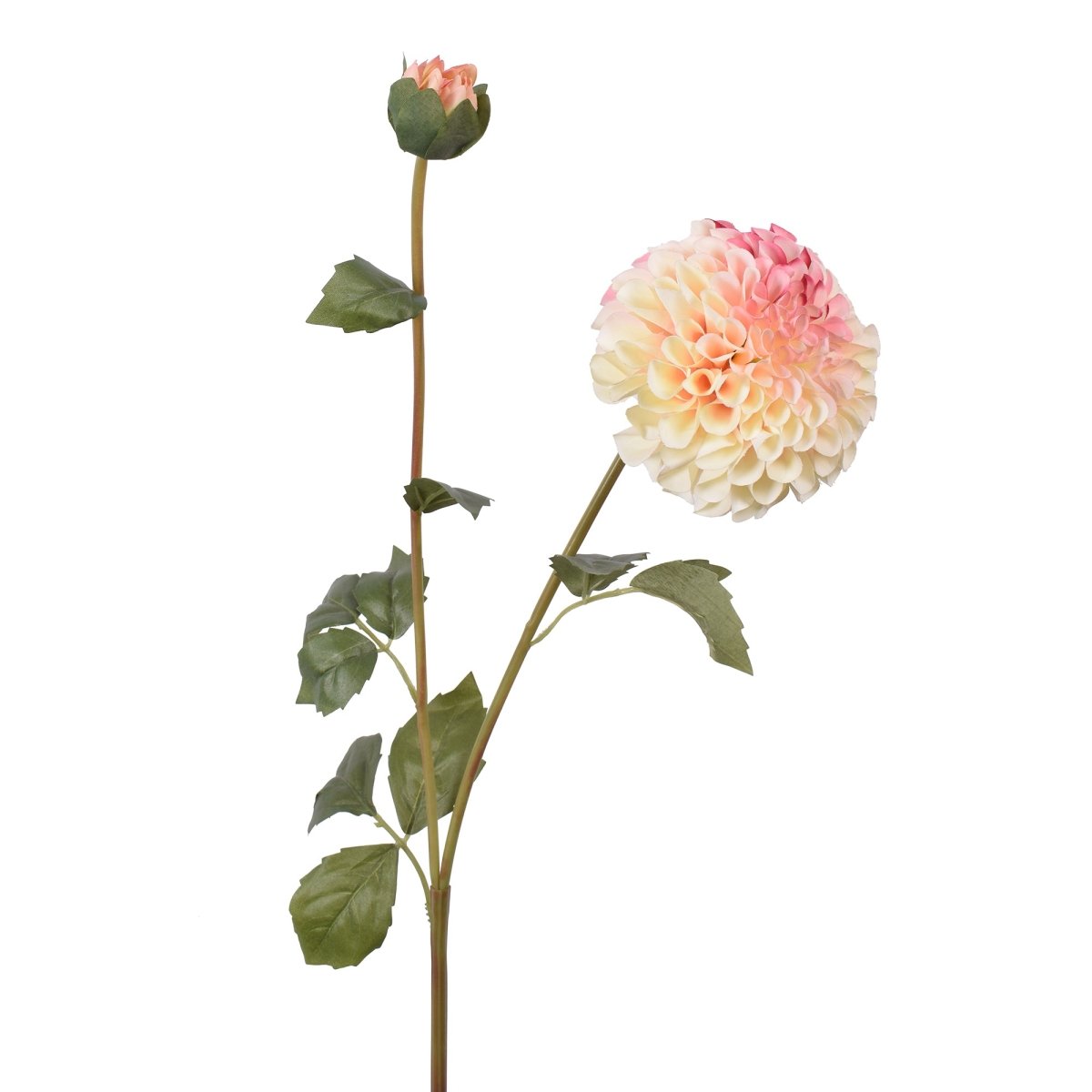 Viv! Home Luxuries Dahlia - zijden bloem - wit roze - 80cm - topkwaliteit - Viv! Home Luxuries