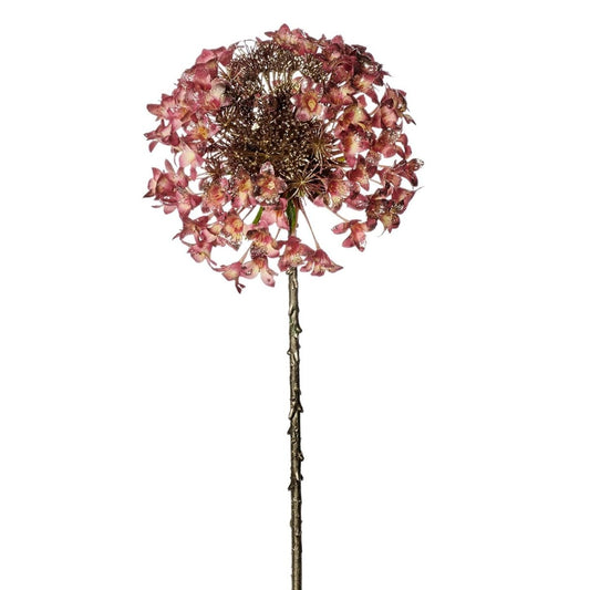 Viv! Home Luxuries Decoratietak allium bloeiend - kunstbloem - roze met goud - 82cm - topkwaliteit - Viv! Home Luxuries