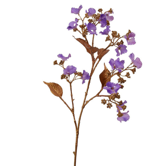 Viv! Home Luxuries Hortensiatak - zijden bloem - lavendel met goud - 78cm - topkwaliteit - Viv! Home Luxuries