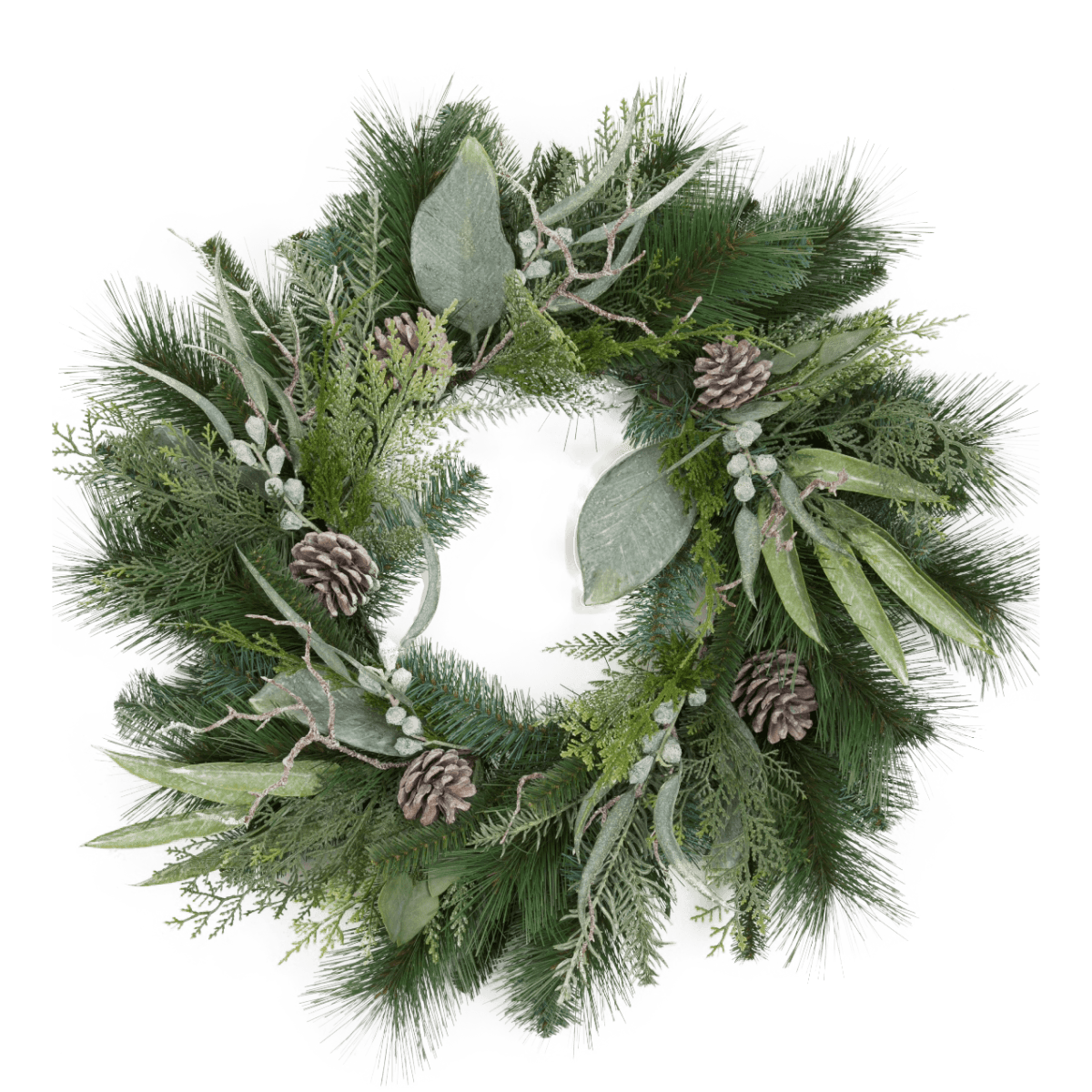 Viv! Home Luxuries Kerstkrans met Dennenappels - groen grijs - Ø60cm - Viv! Home Luxuries