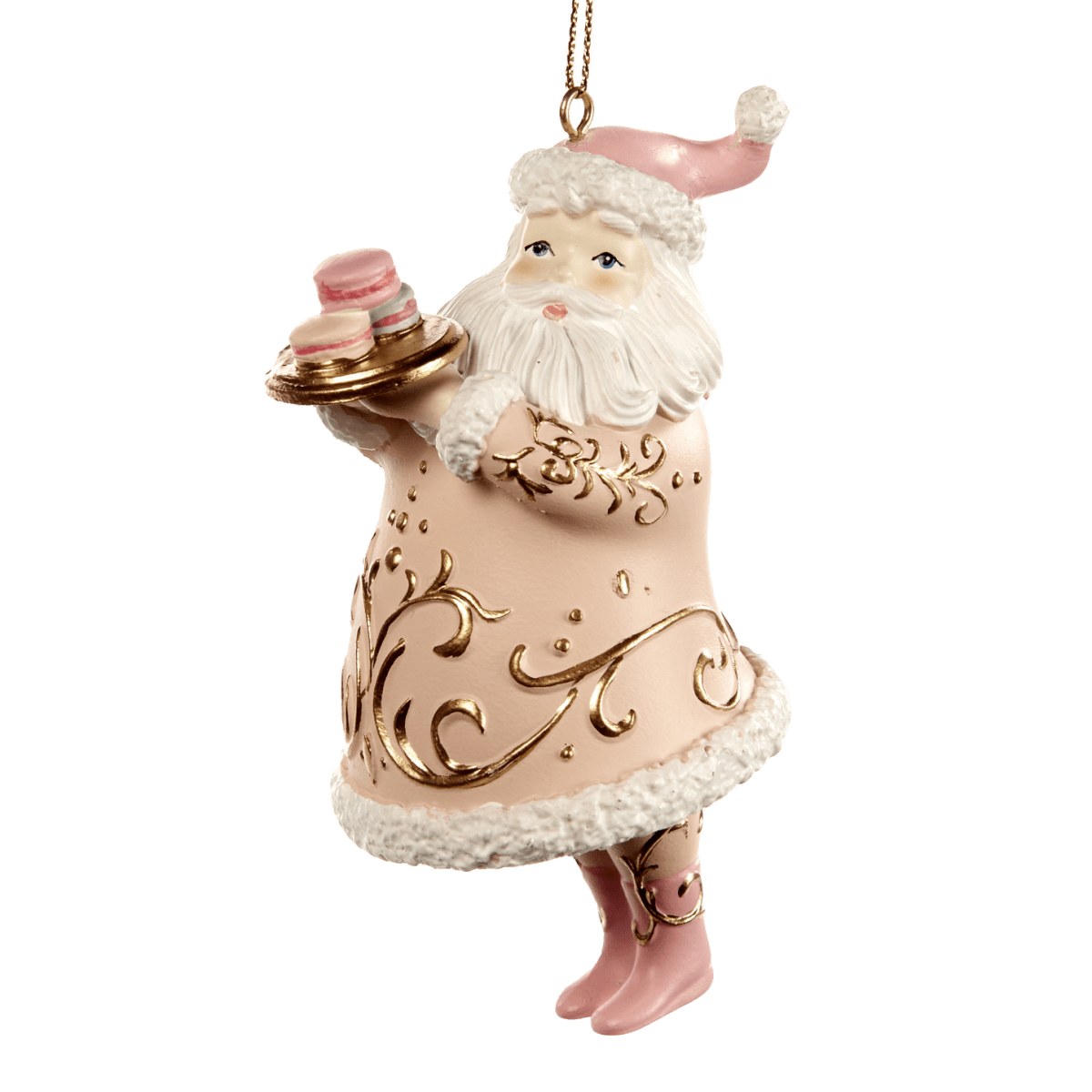 Viv! Home Luxuries Kerstornament - kerstman macaron - roze goud - 10cm - Viv! Home Luxuries